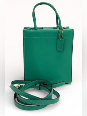 Coach C4828 Glovetanned Leather Satchel in Teal Green NWOT